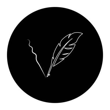 Tüy kalem logo vektör şablonu