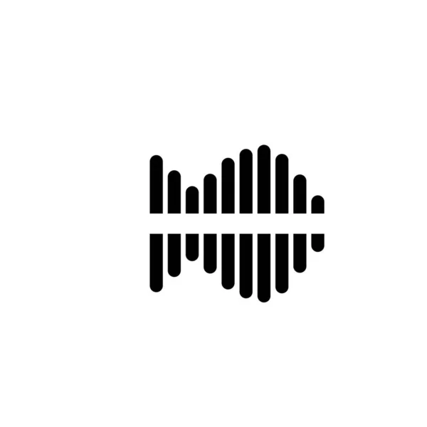 Geluidsgolf Muziek Logo Vector Template — Stockvector