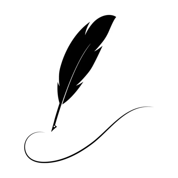 Tüy kalem logo vektör şablonu