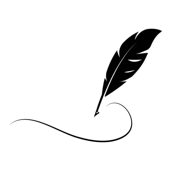 Tüy kalem logo vektör şablonu