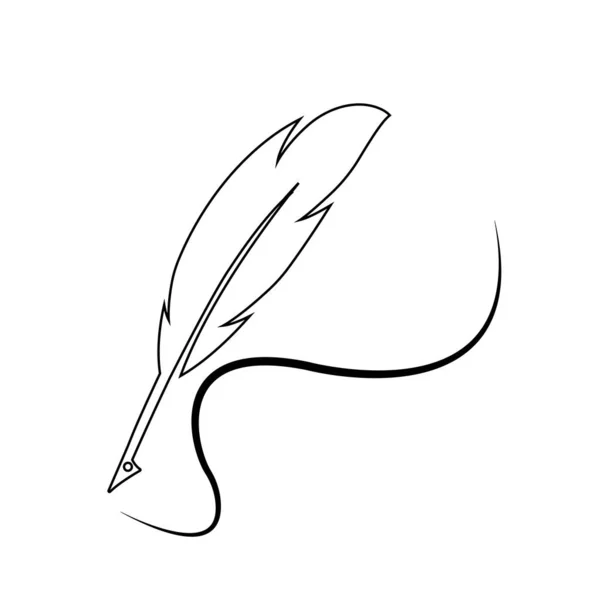Pióro Długopis Logo Wektor Szablon — Wektor stockowy