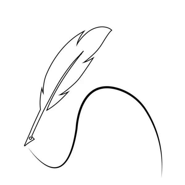 Șablon Vector Logo Stiloului Pene — Vector de stoc
