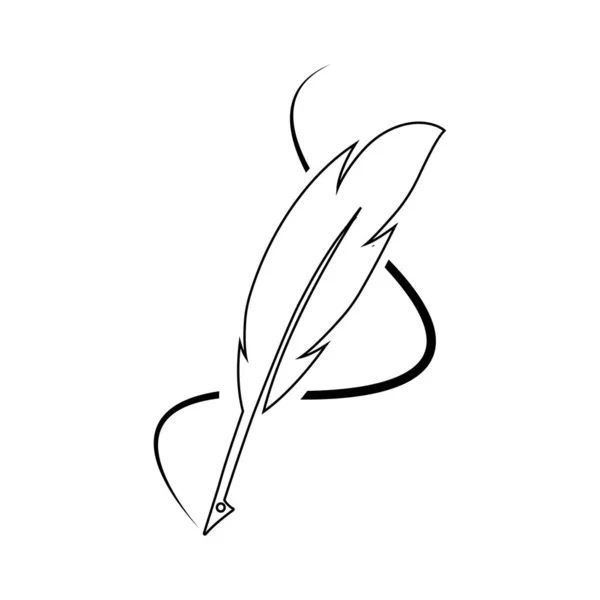 Tüy kalem logo vektör şablonu
