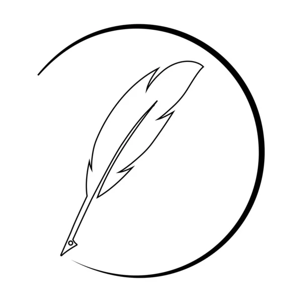 Векторный Шаблон Логотипа Перо — стоковый вектор