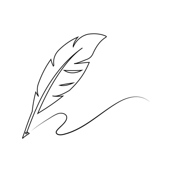 Tüy kalem logo vektör şablonu