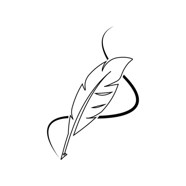 Tüy kalem logo vektör şablonu