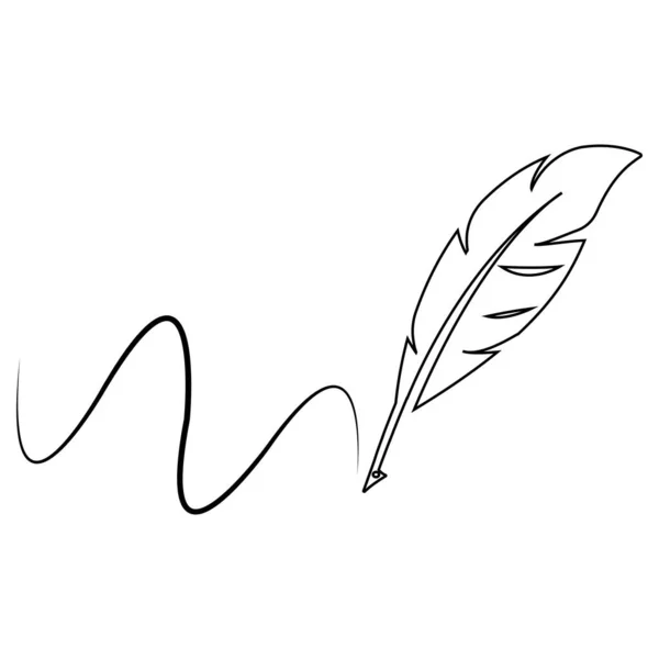Feather Pen 템플릿 — 스톡 벡터