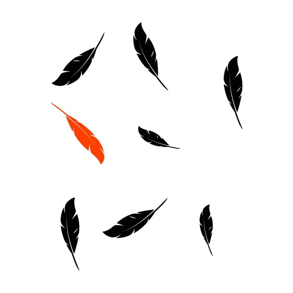 Feder Hintergrund Logo Illustration Design — Stockvektor
