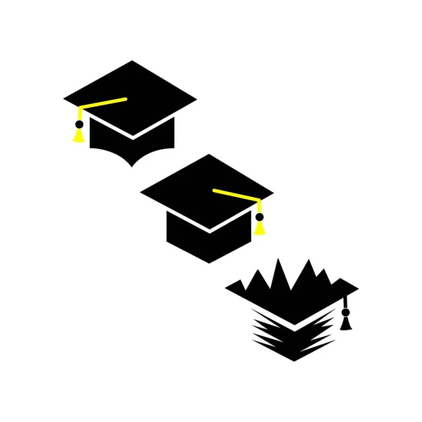 Cappello Bachelor Disegno Illustrazione Logo — Vettoriale Stock