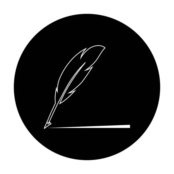 Penna Piuma Logo Modello Vettoriale — Vettoriale Stock