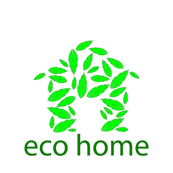Eco Home Logo Modello Vektor — Vettoriale Stock