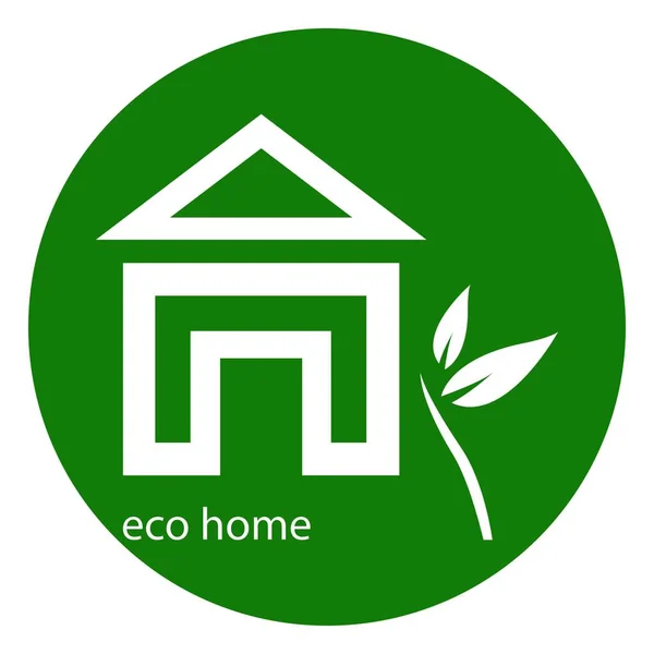 Eco Home Logo Modello Vektor — Vettoriale Stock