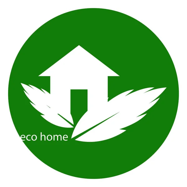 Eco Home Logo Modello Vektor — Vettoriale Stock