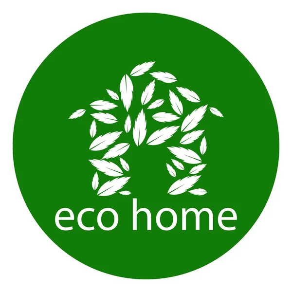 Eco Home Logo Modello Vektor — Vettoriale Stock