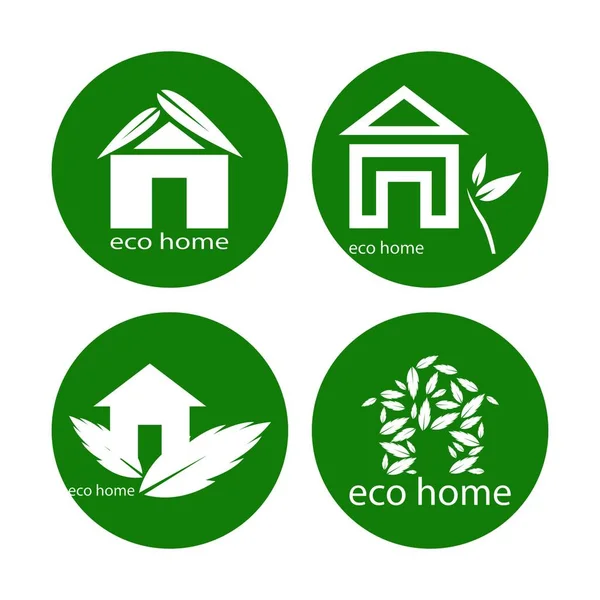 Eco Home Logo Modello Vektor — Vettoriale Stock