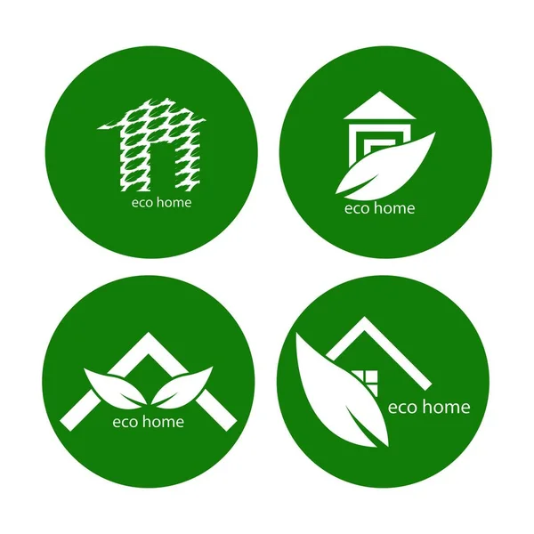 Eco Home Logo Modello Vektor — Vettoriale Stock