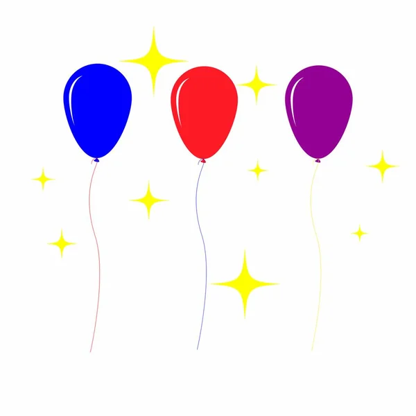 Vecteur Volant Ballons Festifs Brillants Avec Des Ballons Brillants Pour — Image vectorielle