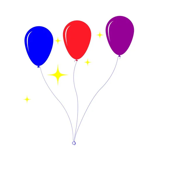 Vecteur Volant Ballons Festifs Brillants Avec Des Ballons Brillants Pour — Image vectorielle