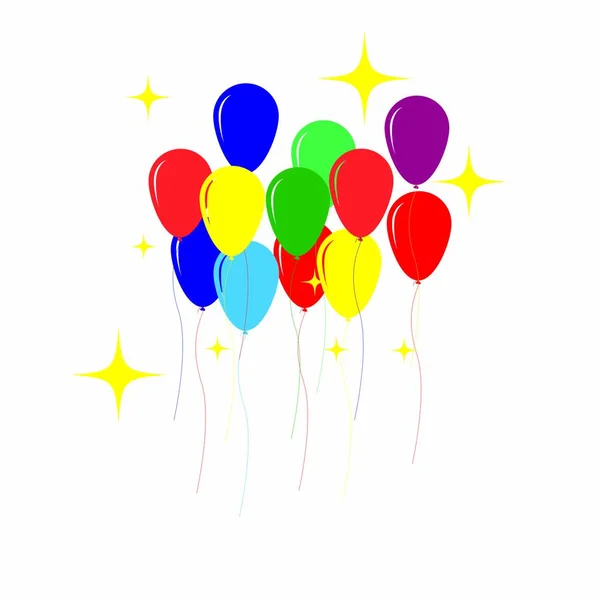Vecteur Volant Ballons Festifs Brillants Avec Des Ballons Brillants Pour — Image vectorielle
