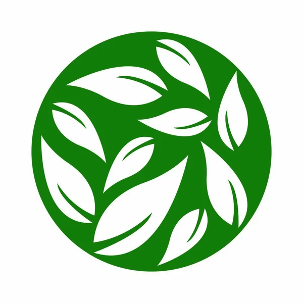 Eco Tree Blad Logotyp Mall — Stock vektor