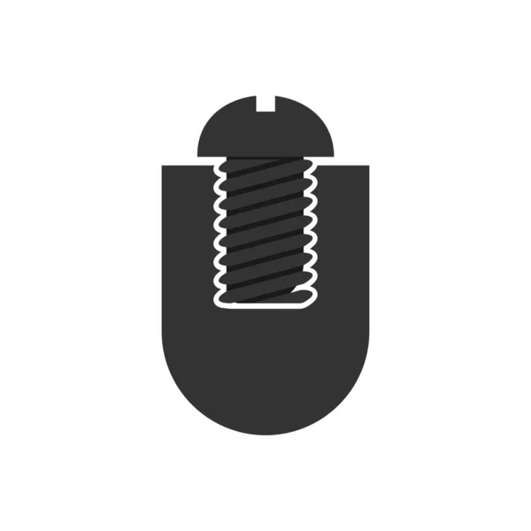 Schwarze Schraube Logo Stock Vektor Vorlage — Stockvektor