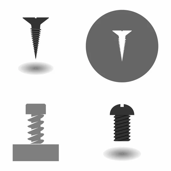 Zwart Schroef Logo Voorraad Vektor Sjabloon — Stockvector