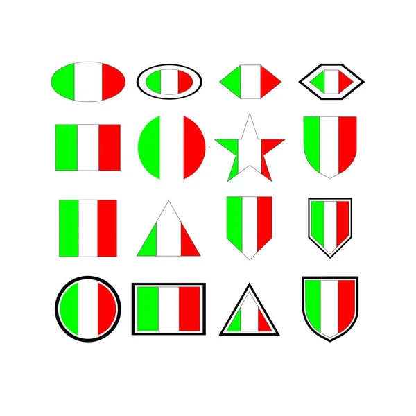 Logo Drapeau Italien Illustration Design — Image vectorielle