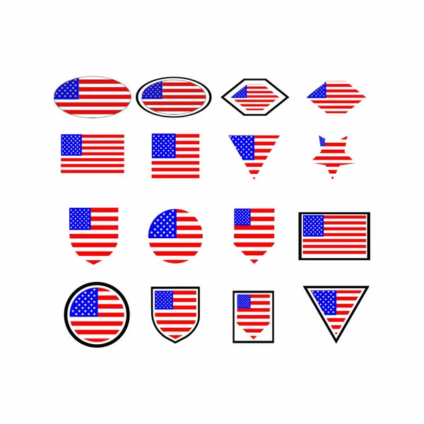 Amerikan Bayrağı Logo Vektör Şablonu — Stok Vektör