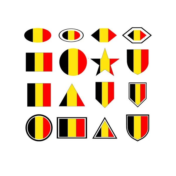 Vorlage Belgische Flagge Logo Vektor — Stockvektor