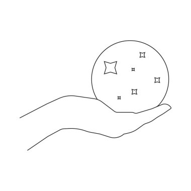 Sihirli kristal küre simge vektör çizim tasarım