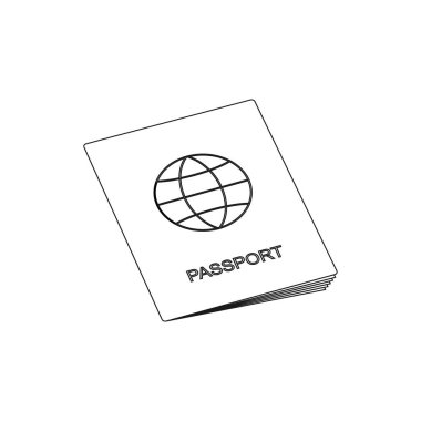 Pasaport ikonu vektör illüstrasyon tasarımı