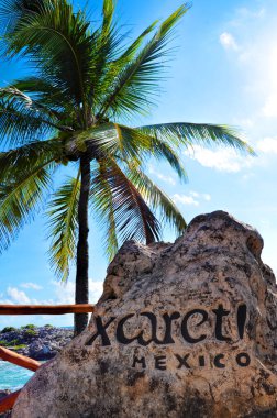 Park Xcaret 'ta güneşli bir gün. Meksika.