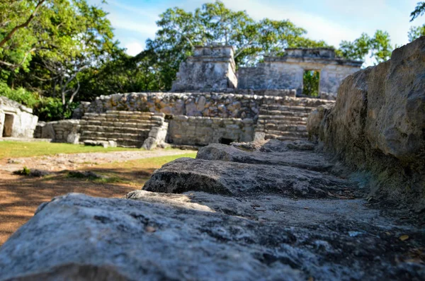 Ruínas Antiga Cidade Maia Xcaret México — Fotografia de Stock