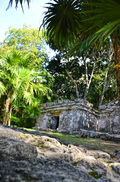 Ruinen Der Antiken Mayastadt Xcaret Mexiko — Stockfoto