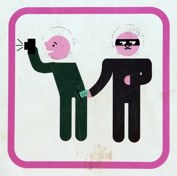 Eski pis hırsız bilinci işareti açık yerde