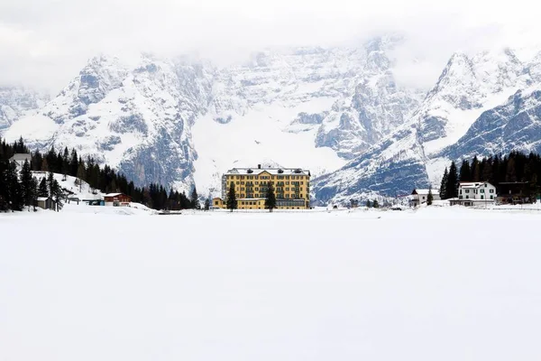 Misurina lake in winter