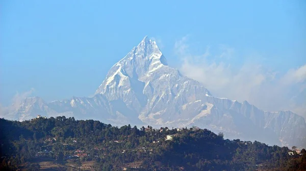 Grand Machapuchare Pico Agudo Cordillera Annapurna Esto Está Permitido Para — Foto de Stock