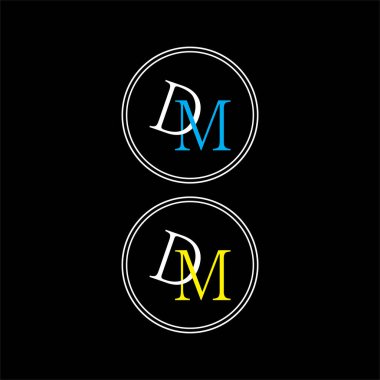 D M ortak harf logo ögesi tasarımı