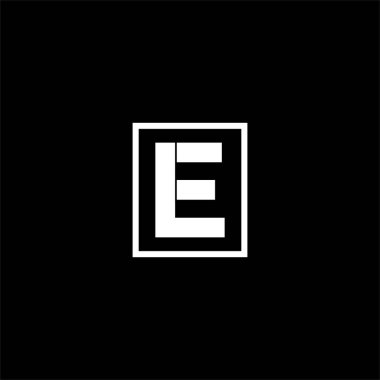 E L ortak harf logosu monokrom tasarımı