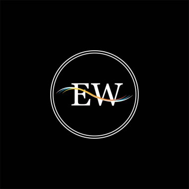 E W harfli logo monogram tasarımı