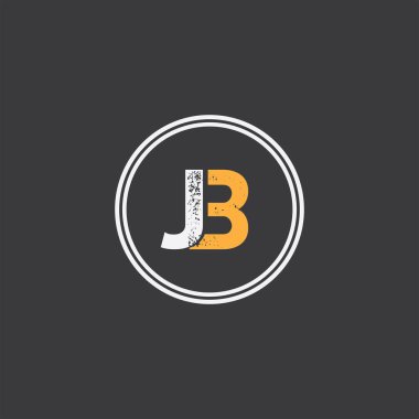 J B harfi logosu soyut tasarım