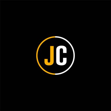 J C ortak harf logosu soyut tasarımı
