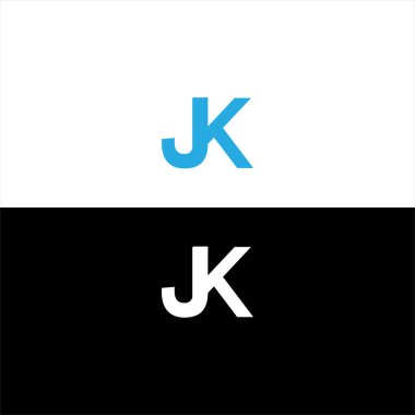 J K harfi logosu soyut tasarımı