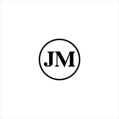 J M harfi logosu soyut tasarımı