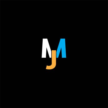 J M harfi logosu soyut tasarımı