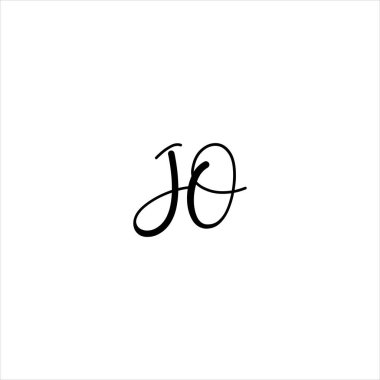 J O harfi logosu soyut tasarım