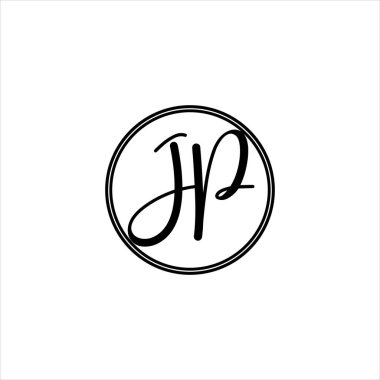 J P harfi logosu soyut tasarım