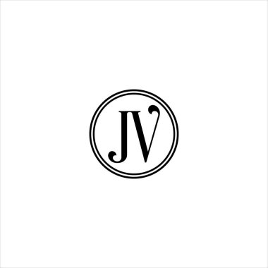 J V harfi logosu soyut tasarımı