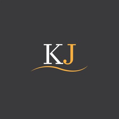 K J harfi logo simgesi tasarımı