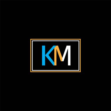 K M harfi logo monogram tasarımı
